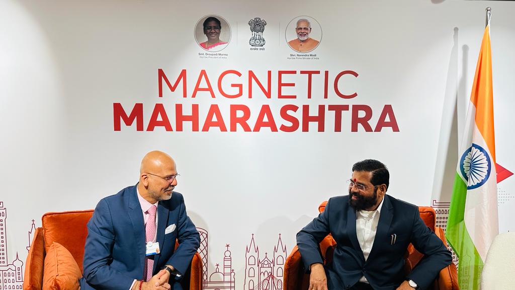 Ambassador Mridul Kumar called on Hon’ble Chief Minister of Maharashtra Mr. Eknath Shinde in Davos on 16 January 2024