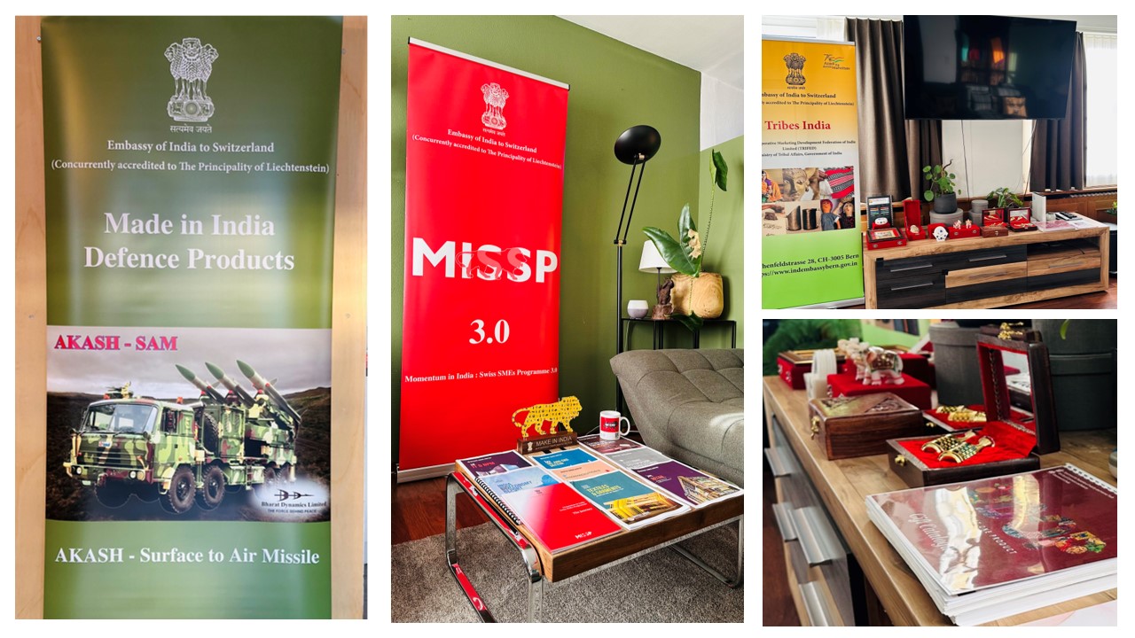 Embassy of India, Berne Lounges & Exhibitions at World Economic Forum (WEF) Davos (15 - 19 January 2024)
