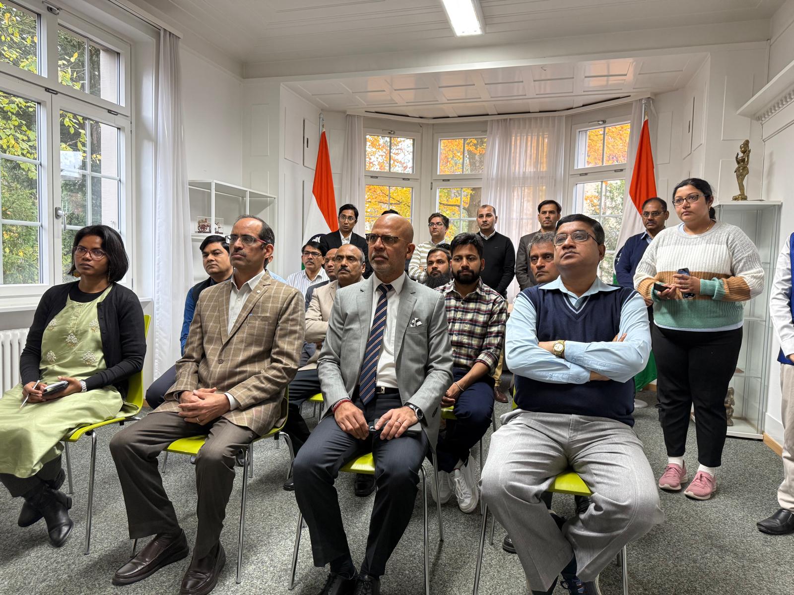 Embassy officials virtually joined the launching ceremony of the Pravasi Bharatiya Divas - 2025 website at Chancery on 12 November 2024