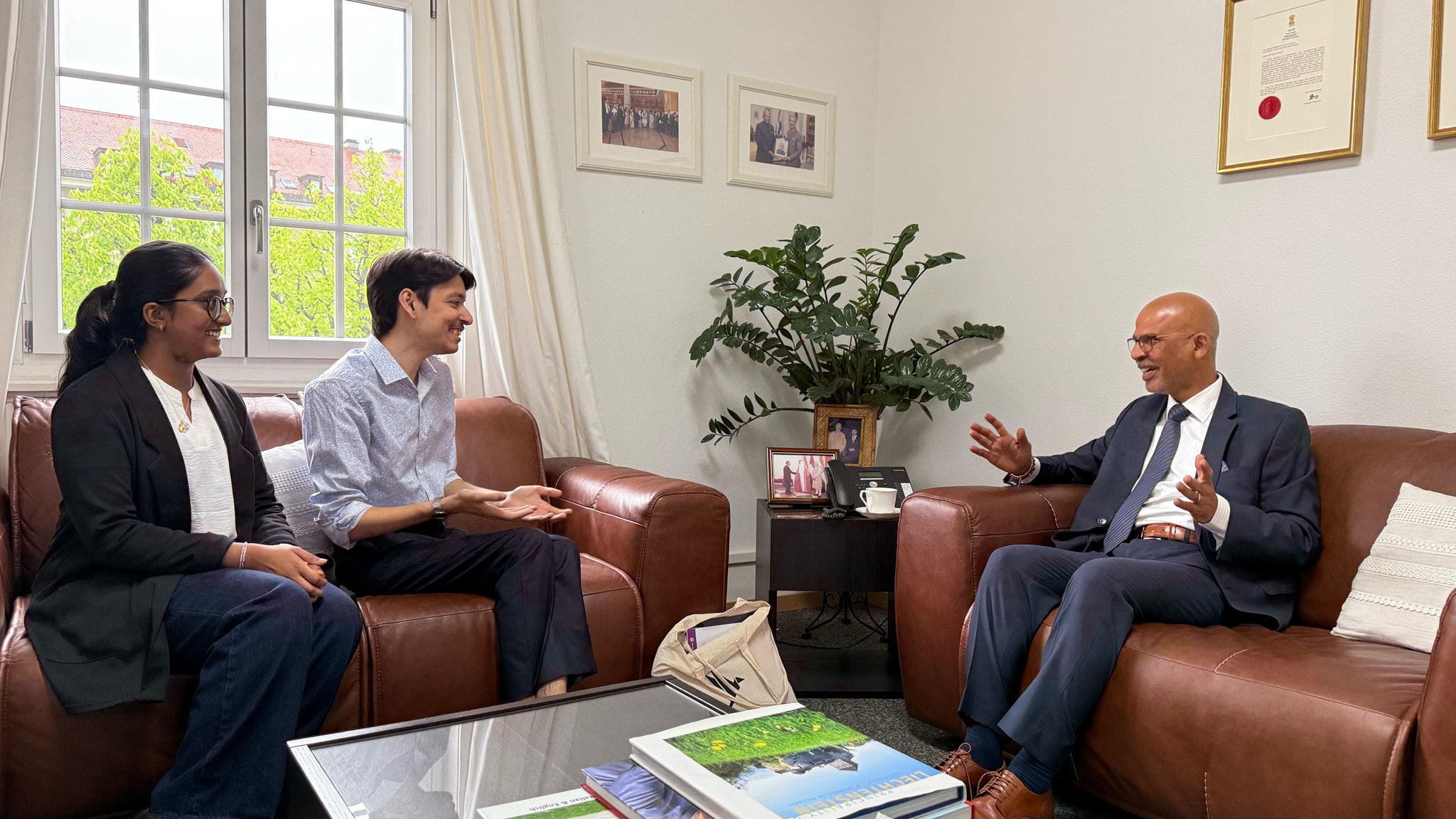 Interaction between Ambassador Mridul Kumar and the editorial team of SIFAA Magazine on 16 April 2025