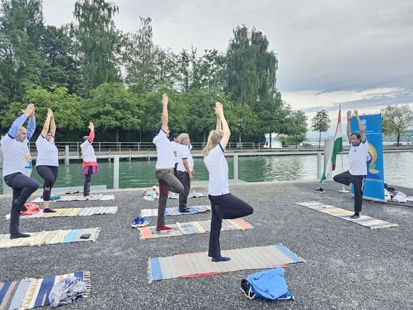 International Yoga Day celebrations at Freienbach on 08 June 2025