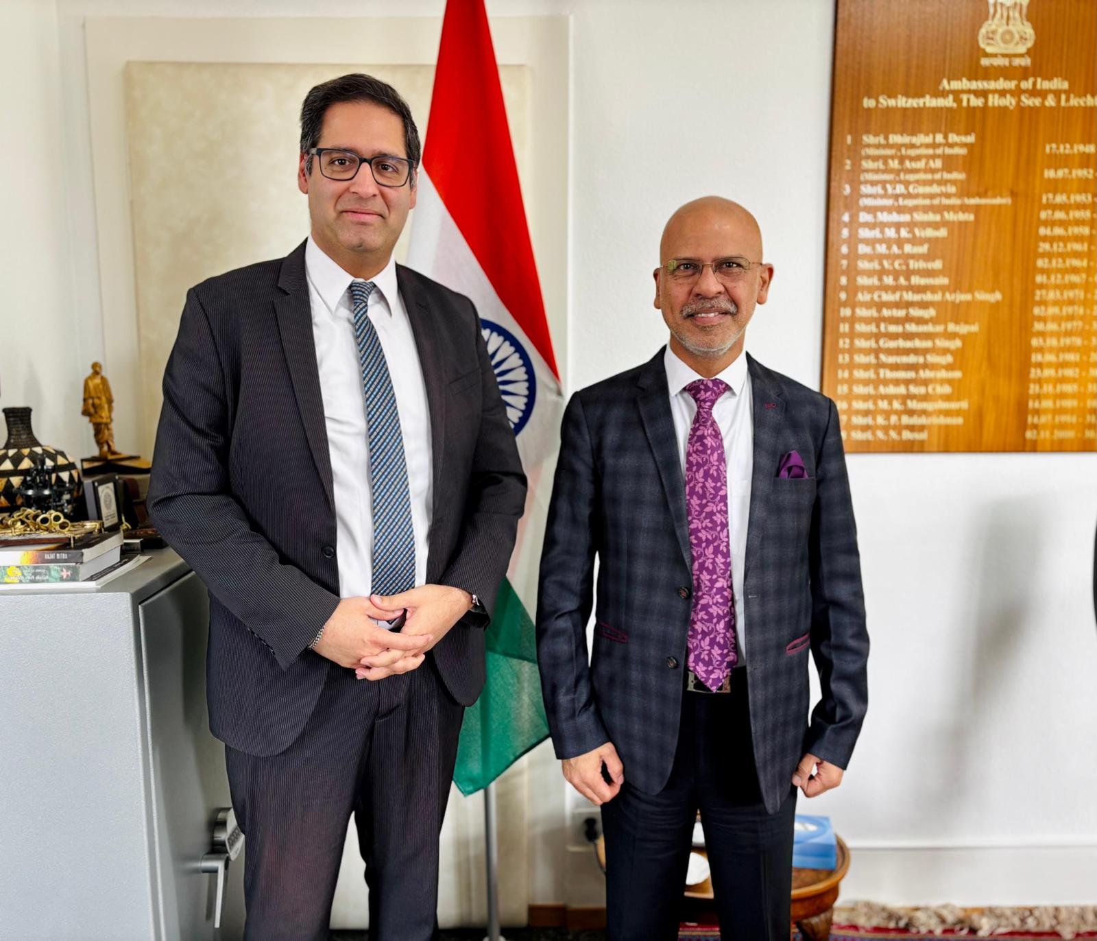 Ambassador received Mr. Aditya Yellepeddi, newly elected Minister of Chavornay Council at the Chancery at Berne , 17.03.2026