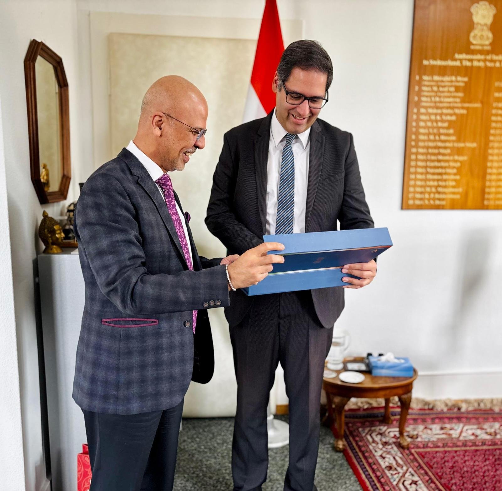 Ambassador received Mr. Aditya Yellepeddi, newly elected Minister of Chavornay Council at the Chancery at Berne , 17.03.2026